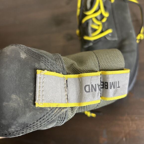 Timberland Premium 6 in Waterproof Boots - Boys Size 7 Black Grey Yellow - Picture 7 of 16